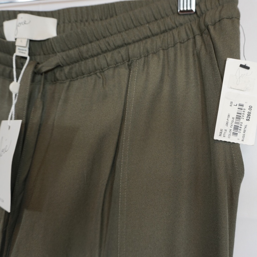 Joie - NWT Maxi Taper Leg Silk Jogger Trousers - L - Picture 2 of 4